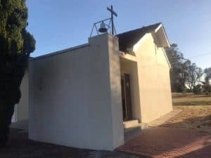 Small church building with a cross on top in Bunbury, Australia.