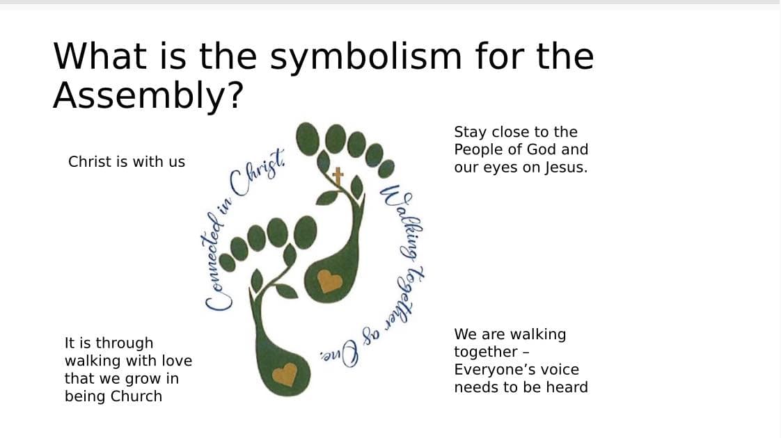 Illustration of the Assembly symbolism with trees and hearts for Bunbury Catholic Diocese.