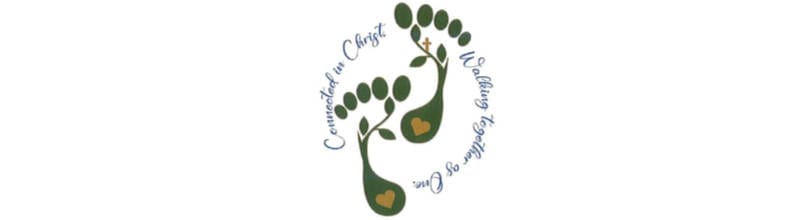 Bunbury Catholic Diocese emblem with a tree and hearts in green and gold.