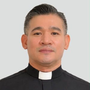 Clergy member in black clerical attire at Bunbury Catholic Diocese.