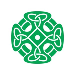 Celtic-inspired emblem of Bunbury Catholic Diocese in green.