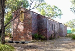 Historic brick church building in Bunbury Diocese, Western Australia.